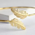 Gold Feather Delicate Bangle