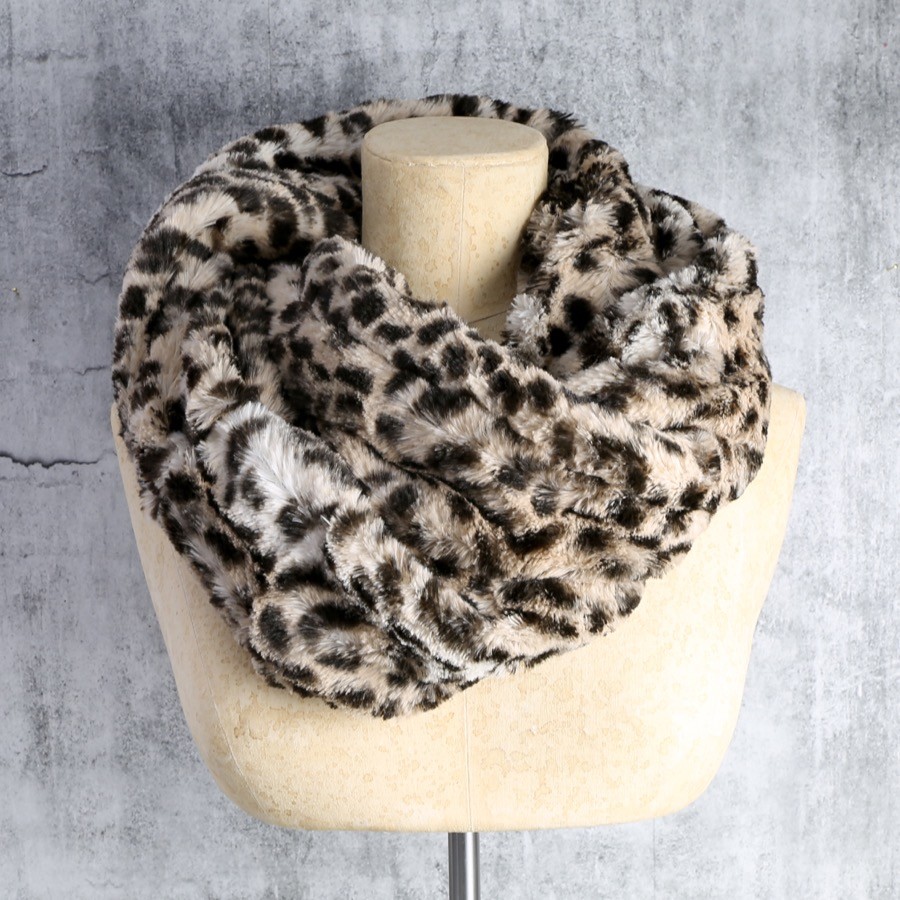 Leopard Print Faux Fur Snood Winter Scarves & Snoods Lisa Angel