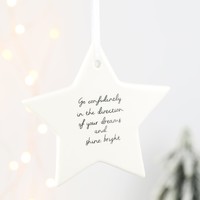 'Go Confidently' Hanging Ceramic Star Decoration