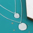 Personalised Silver Double Chain Disc Charm Necklace