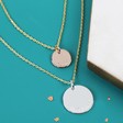 Ladies' Personalised Mixed Metal Double Chain Disc Charm Necklace