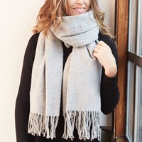 Grey Soft Lambswool Scarf