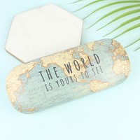 Map Print Glasses Case