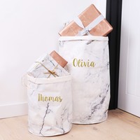 Personalised Round Marble Effect Storage Sack