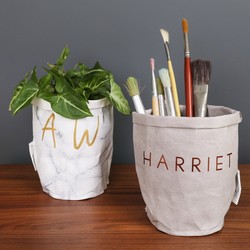 Personalised Round Paper Plant Pot, H18/20cm