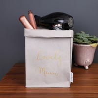 Personalised 'Lovely Mum' Square Paper Plant Pot, H30cm