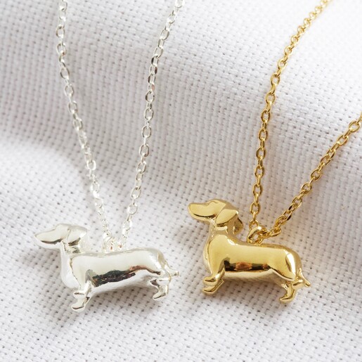 Ladies' Sausage Dog Necklace in Silver | Jewellery | Lisa Angel