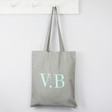 Lisa Angel Ladies' Personalised Initials Cotton Tote Bag in Grey