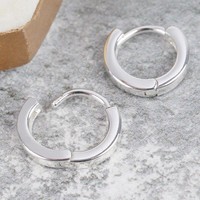 Tiny Sterling Silver Wide Hoop Earrings