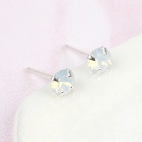 White Swarovski Crystal Stud Earrings