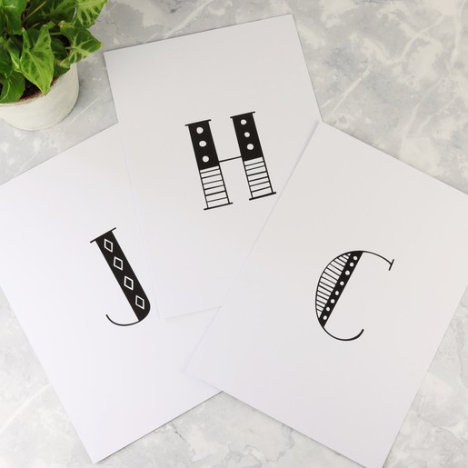 White A4 Decorative Alphabet Print | Lisa Angel Home