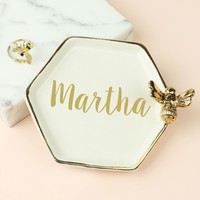 Personalised Hexagonal Bee Trinket Dish