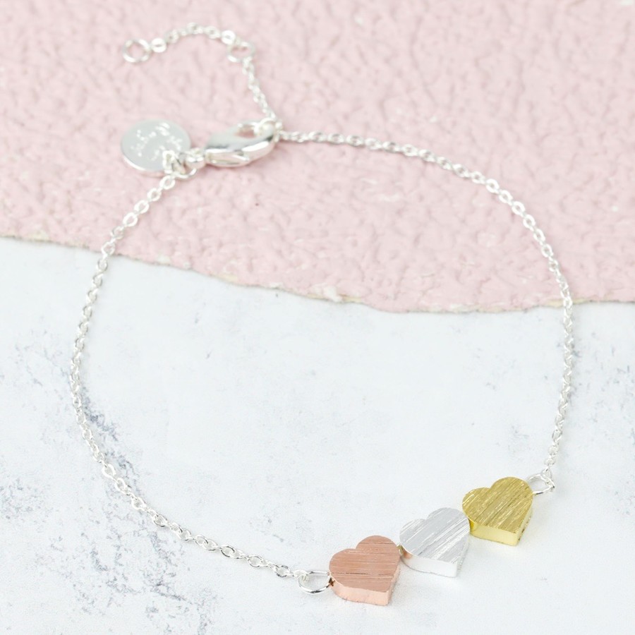 Triple Heart Chain Bracelet