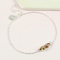 Silver Two Peas In a Pod Bracelet