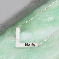 Personalised Small Silver Chevron Necklace