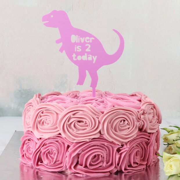 Personalised Dinosaur Acrylic Cake Topper Personalised Dinosaur Acrylic Cake Topper