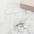 Lisa Angel Silver Double heart & Toggle Necklace