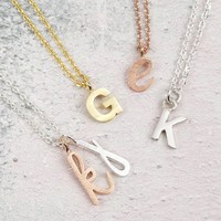 Handmade Mixed Metal Initial Pendant Necklace