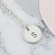 Lisa Angel Sterling Silver Personalised Initial Disc Charm Necklace
