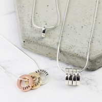 Personalised Sterling Silver 'Family' Bead Necklace