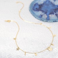 Personalised Short Star Charm Necklace in Gold