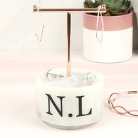 Personalised Stackers T-Bar Jewellery Hanger with Marble Base