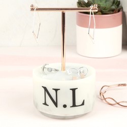 Personalised Stackers T-Bar Jewellery Hanger with Marble Base