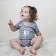 Lisa Angel Cute Baby's Personalised Short Sleeved Grey Bodysuit