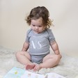 Lisa Angel Adorable Baby's Personalised Short Sleeved Grey Bodysuit