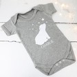 Lisa Angel Personalised Polar Bear Short Sleeved Grey Baby Bodysuit