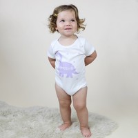 Personalised Dinosaur Short Sleeved White Babygrow