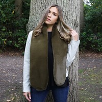 Khaki Green Faux Fur Stole