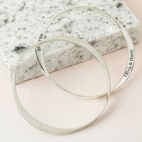 Personalised Hammered Sterling Silver Twisted Bangle
