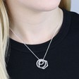 Personalised Sterling Silver Geometric Pendant Necklace on Model