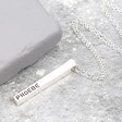 Ladies' Personalised Shiny Sterling Silver Bar Necklace