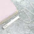 Ladies' Personalised Brushed Sterling Silver Bar Necklace