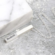 Brushed Personalised Dipped Sterling Silver Bar Necklace