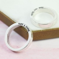 Personalised Bold Sterling Silver Band Ring