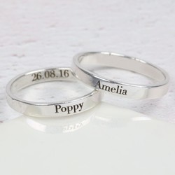 Personalised Engraved Sterling Silver Name Ring