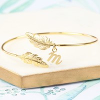Personalised Feather Bangle