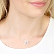 Ladies' Lisa Angel Silver Personalised Interlocking Hearts Pendant Necklace