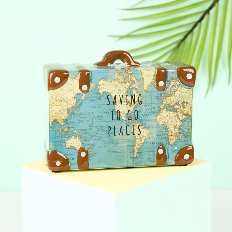 Sass & Belle Travel Suitcase Money Box Lisa Angel