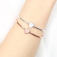 Silver and Rose Gold Heart Bangles