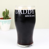 Personalised 'Daddy Since' Engraved Pint Glass