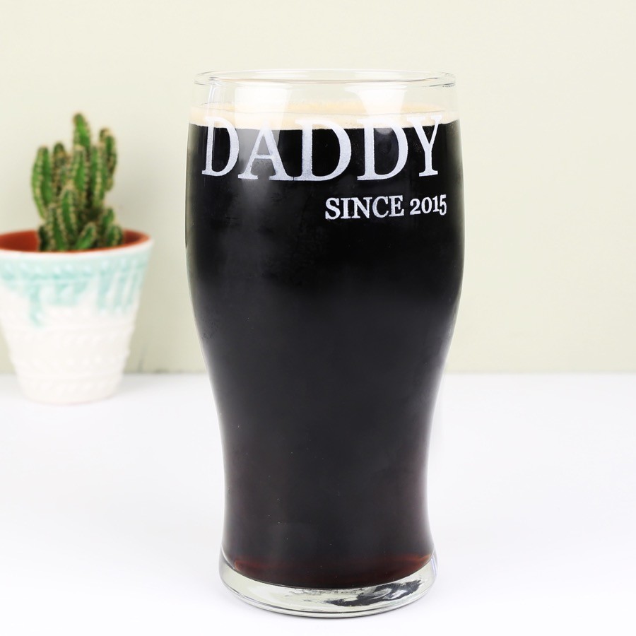 photo engraved pint glass