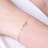 Shiny Silver Heart Bracelet