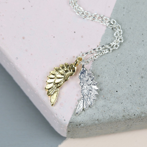 Ladies' Estella Bartlett Delicate Silver and Gold Wing Necklace