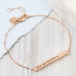 Ladies' Personalised Lisa Angel Rose Gold Horizontal Bar Bracelet