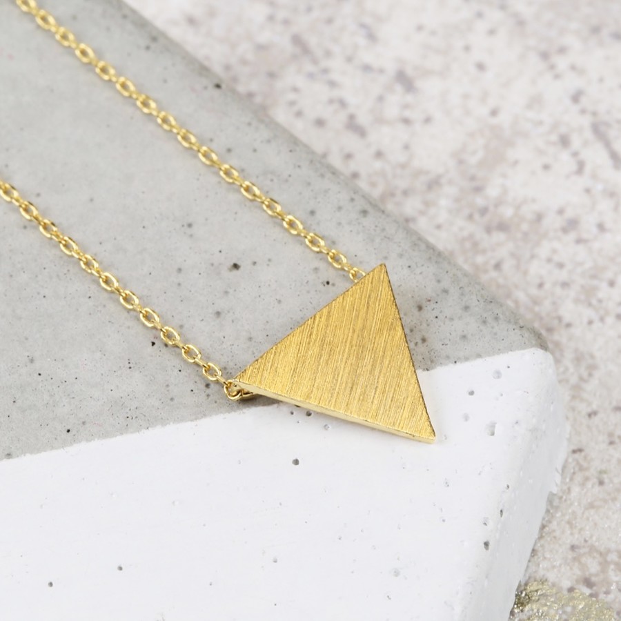 Gold Triangle Necklace Ladies' Geometric Jewellery Lisa Angel