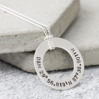 Men's Personalised Sterling Silver Flat Disc Necklace